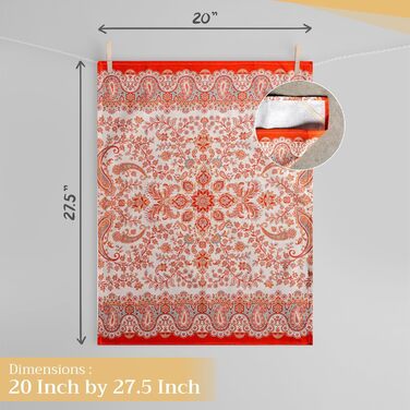 Набір із 3 багатоцільових кухонних рушників Барних рушників День подяки/Різдво (50 см x 70 см) (24 - Кашемір, 50 x 70 см (Набір із 3 шт.)), 39 Hermine Noel