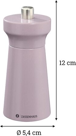 Пісок Zassenhaus WESTERLAND лакована деревина бука Головка млина з деревини бука з плавним регулюванням високопродуктивної керамічної шліфувальної машини Млин для спецій для солі 12 см, Ø 5,4 см (млин для перцю, лотос)