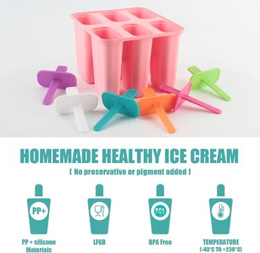 Силіконові форми для морозива, рожевого кольору DEHUB