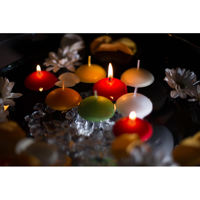 Набір плаваючих свічок DONAU HOME/ / 12 шт. / 2,8 x Ø 4,8 см / час горіння 4 години / Плаваючі воскові свічки без парфумів / Плаваючі теплі чайні свічки / для вечері, весілля, басейну 12 шт. (овальна форма, 12 шт. , кремові)