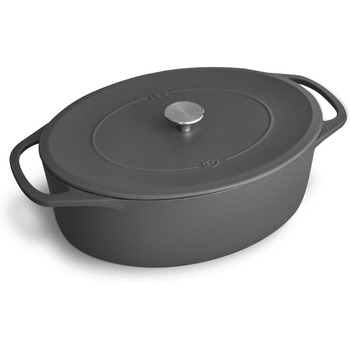 Кокотниця з кришкою 33 см овальна, сірий Springlane Kitchen