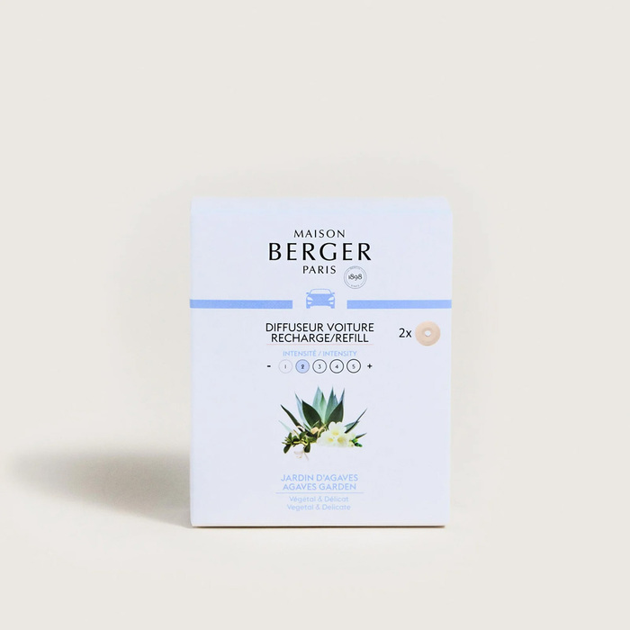 Картридж для дифузора для автівки Maison Berger Paris з ароматом AGAVES GARDEN, 2 шт.