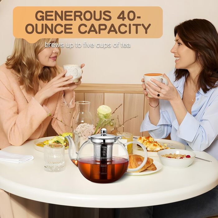 Заварочный чайник, 1200 мл с сетчатым фильтром zpose