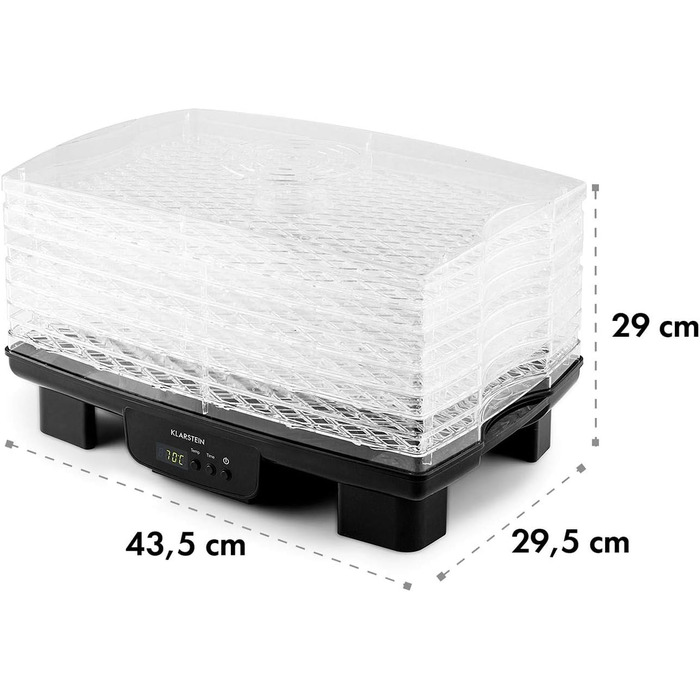 Дегідратор на 6 полиць, 550 Вт, чорний Bananarama Klarstein