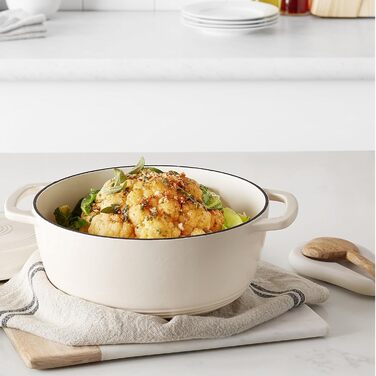 Чавунна форма для запікання Kitchen-Profi Basics круглої емальованої форми (біла, 4,1 л)