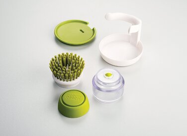 Щітка для миття посуду з дозатором миючого засобу сіра Palm Scrub Joseph Joseph