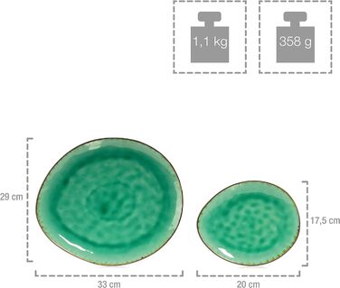 Набір посуду на 4 персони, 47 предметів, зелений Palm Beach Sänger