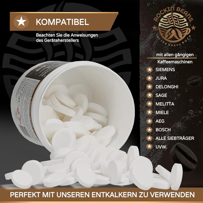 Таблетки для чищення кавомашин 100 шт Rockin Beans