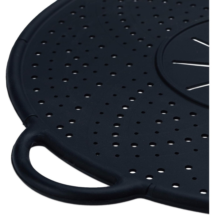 Кришка з силікону захист від википання 31 см чорна Relaxdays