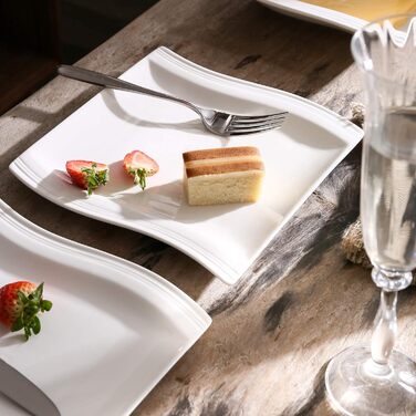 Серія FLORA, набір з 6 порцелянових креманки для каш, миски для рису 450 мл, закусочної миски, десертної миски для салату, супів, рамен, фруктів і т.д. 13,5x13,5x5,4 см (біла, десертна тарілка 6 шт.)