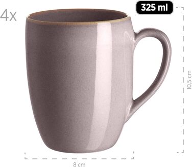 Набір посуду MSER 931545 Ossia на 4 персони в середземноморському вінтажному образі, комбінований сервіз з 16 предметів з кераміки (коричневий)