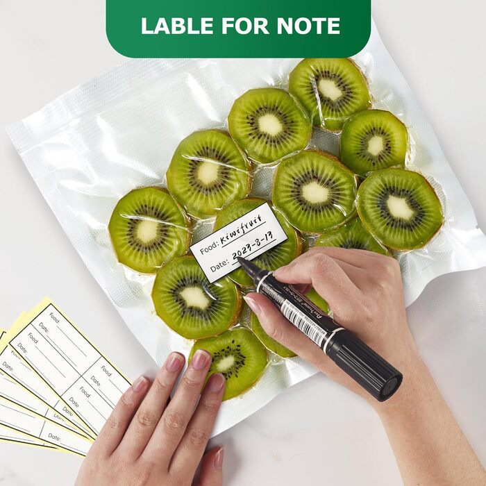 Вакуумні пакети FRESKO 15x25 см / 100 професійних фольгованих пакетів, для всіх вакуумних пакувальників, без BPA, тиснені повітряні канавки, дизайн упаковки, що виймається, пакети для заморожування методом су-від (28 x 40 см-80 г)