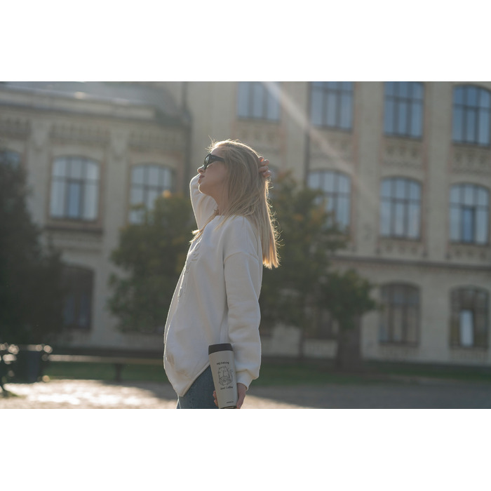 Термокружка ARDESTO Coffee Time Meowning 450 мл, Нержавеющая сталь, Бежевый