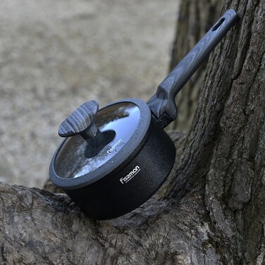 Ківш Fissman CHARM STONE 16x7,8 см 1400 мл зі скляною кришкою (5024)