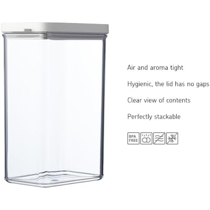 Банки для хранения Mepal с крышками - Герметичные и штабелируемые контейнеры для хранения - Хранение и организация на кухне - Можно мыть в посудомоечной машине - 700 мл, 1100 мл и 2000 мл - Черный (набор из 3 шт., Nordic White)