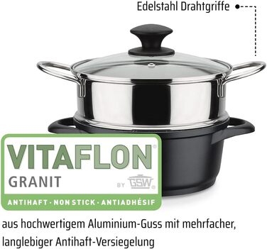 Набір кухонного посуду,  10 предметів, чорний Gourmet Granite GSW