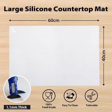 Антипригарний килимок для випічки 60 x 40 см прозорий SUPER KITCHEN