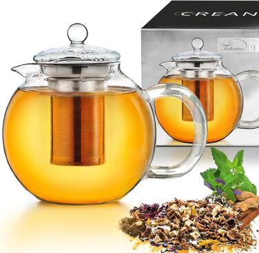 Скляний заварювальний чайник 1,7 л із вбудованим ситечком Creano
