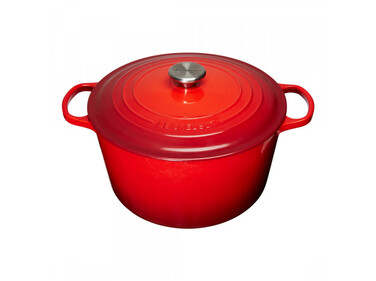 Каструля / жаровня з кришкою 26 см висока, червона Le Creuset