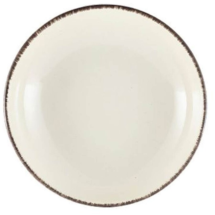 Миска глубокая 23 х 5 см, 1300 мл, серый ободок, GenWare