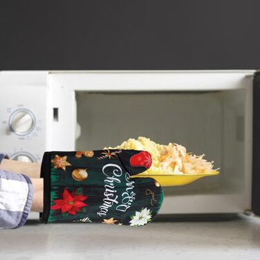 Різдвяний набір з 2 прихваток та 2 рукавичок для духовки, 4 предмети, зелений Cabilock