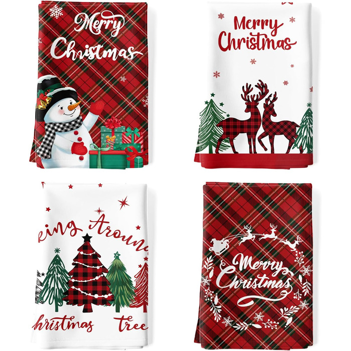 Набір з 4 різдвяних кухонних рушників 48 x 70 см Arquiel