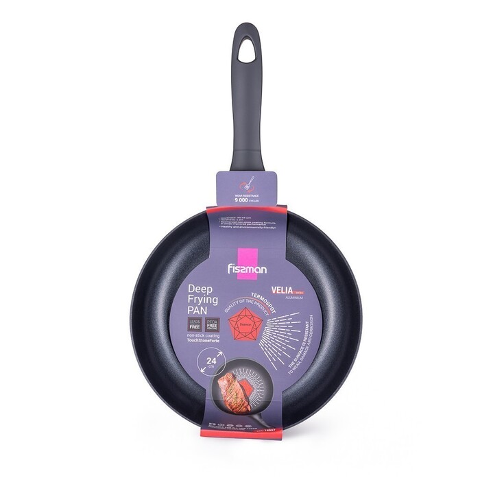Сковорода глубокая Fissman 24x6,5см VELIA алюминий с антипригарным покрытием (14557)