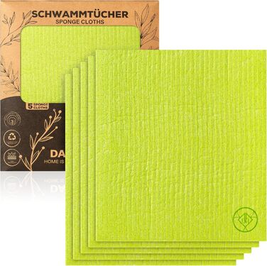 Серветки для прибирання 5 шт 19,5 х 17,5 см зелених DANIHOME