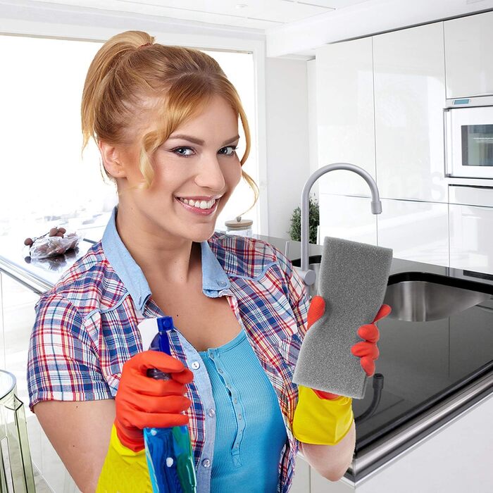 Губка для миття посуду, набір 10 предметів, жовтий/чорний Sonty