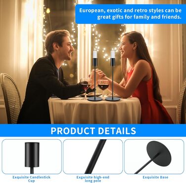 Набір із 6 свічників 33/28/23 см HAOYULUO