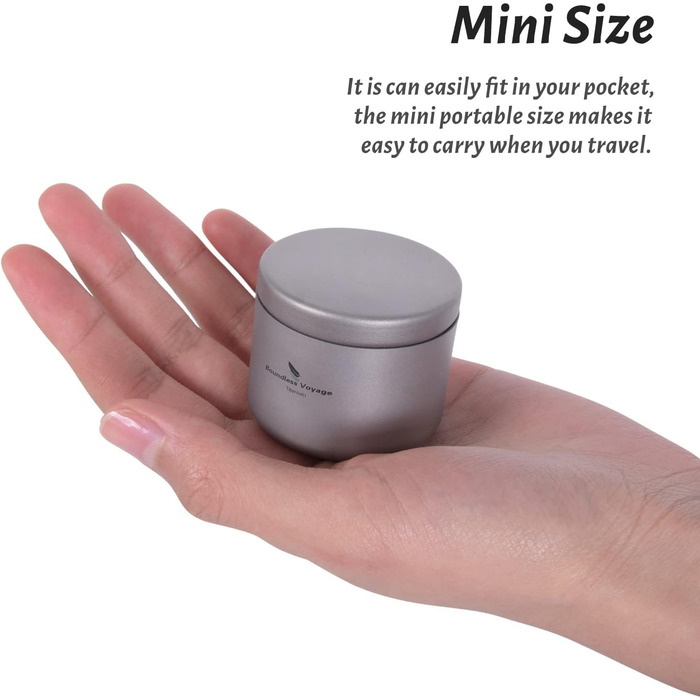 Безмежна подорож Титанова маленька жерстяна коробка Каністра Каністри для чаю Банки з-під кави Ящик для зберігання їжі для трав, солодощів, шоколаду, цукру, спецій, зерен 80 мл Ti3208D (Ti3200D-35 мл - )