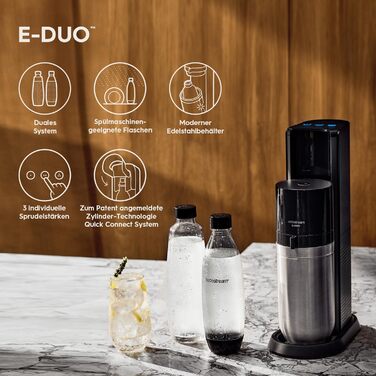 Набір для газування води, 6 предметів, чорний E-Duo SodaStream