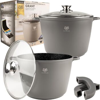 Набір з 2 каструль 6 та 10 л з кришками, сірий KARL HAUSMANN