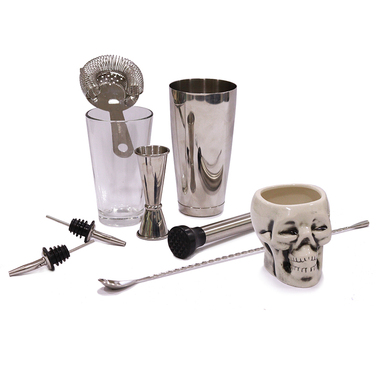 Набір бармена, 8 предметів, сатинована сталь, GenWare + ПОДАРУНОК келих TIKI