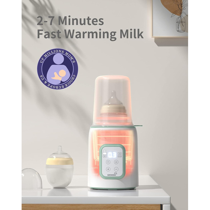 Підігрівач дитячих пляшечок 8 в 1, зелений GROWNSY