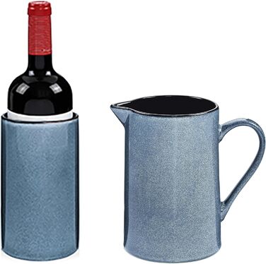 Співачка Набір молока та цукру Darwin 3 шт., Цукорниця та набір глечиків для молока Кераміка, Цукорниця з кришкою та глечиком для молока, Контейнер для молока та дозатор для цукру ручної роботи, Контейнер для цукру Blue (набір кави та тістечок)