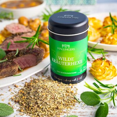 Класичний набір спецій Hallingers - 1 - Подарунковий набір спецій ручної роботи, 12 спецій з усього світу (Набір) - Літній подарунок та ідеальний подарунок для барбекю Подарунок для нової домівки &quotВітання та дружба&quot Класичні спеції., 12 спецій (73