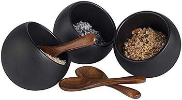 Сервировочный набор APS Moon - набор из 2 предметов 1 меламиновая миска (Ø 19 см) 1 откидная крышка с силиконовым уплотнителем, (черная, Ø 8 см)