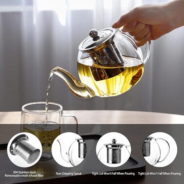 Чайник 1 л зі змінним ситечком з нержавіючої сталі Vzaahu