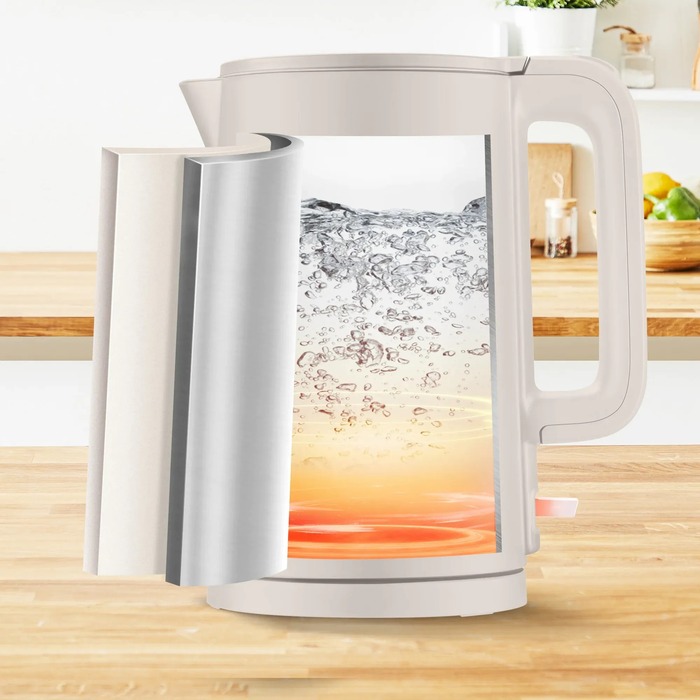 Tefal Електрочайник Thermo Protect, 1.5л, пластик, нержавіюча сталь, бежевий