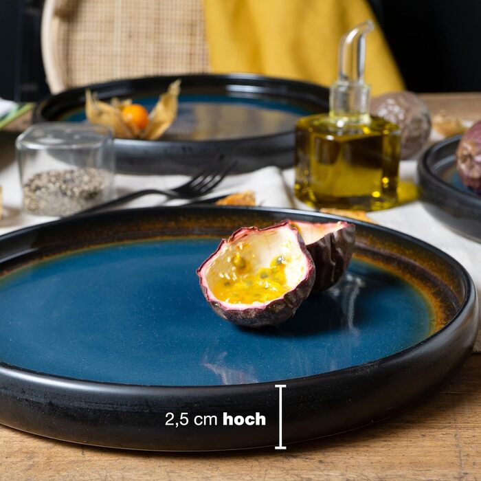 Суповая тарелка из керамогранита 19 см Керамическая миска для супа, лапши, салата или мюсли (4 большие тарелки), 4 шт.