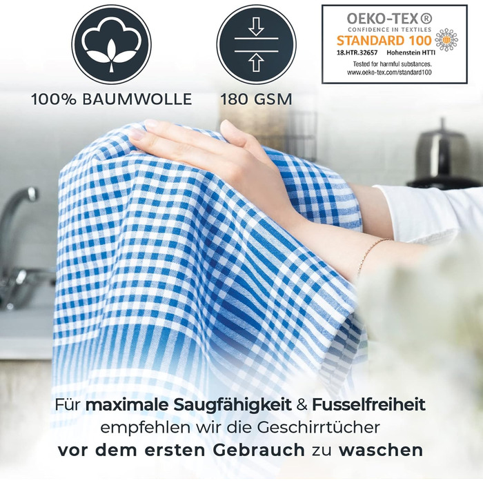 Набір із 10 кухонних рушників 45x65 см, різнокольорові LAYNENBURG