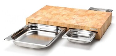 Обробна дошка з 3-ма висувними ящиками, каучукове дерево 50 х 32,5 см Continenta