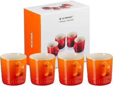 Набір із 4 кухлів 350 мл, полум'яно-червоний Le Creuset