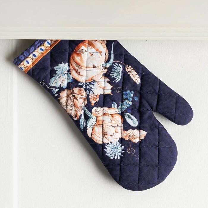 Рукавички для духовки Maison d&39 Hermine, Прихватки для каструль, 100 бавовна, термостійкі кухонні рукавички, рукавички для духовки (19 см x 33 см) та прихватки для каструль (20 см x 20 см) для приготування їжі, Morzine - Рукавички для духовки на День по