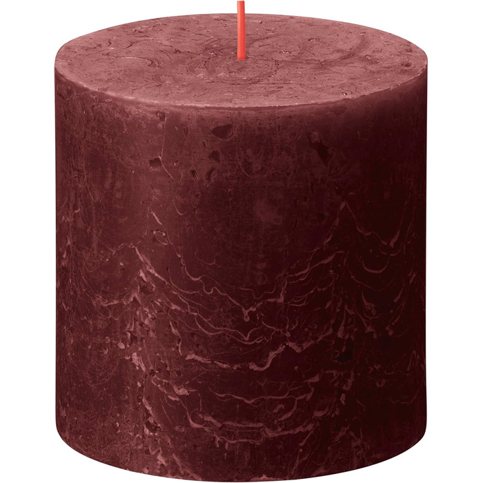 Свічка Bolsius Rustic Pillar XXL - 3 шт. и - 10 x 10 см - Декоративні побутові свічки - Час горіння 62 години - Без запаху - Містить натуральний рослинний віск - Без пальмової олії (бордовий червоний)