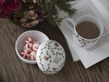 Чаша сервировочная 12 см белая с акварельной росписью Christmas Hammershøi Kähler