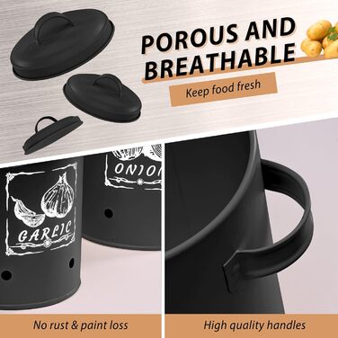 Ящик для зберігання з системою вентиляції 3 шт чорний Gigmeta