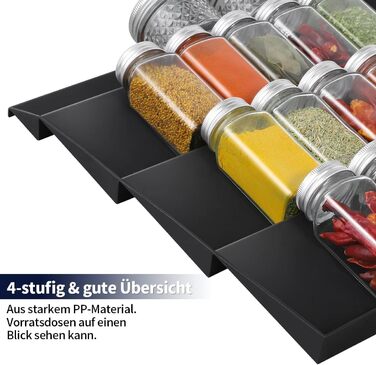 Організатор для спецій розсувний пластиковий, 30-60 см, чорний ionlyou