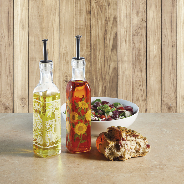 Пляшка для олії або оцту Kitchen Craft WORLD OF FLAVOURS Sunflowers, скло, 275 мл
